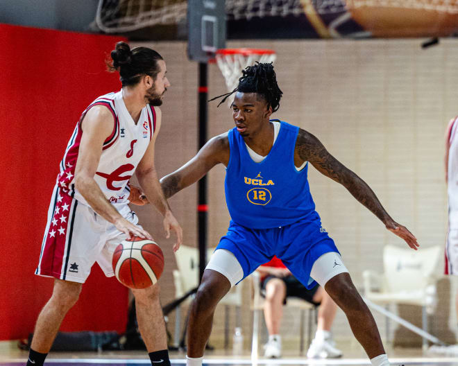 Sebastian Mack (12) is among the several new faces UCLA has on its 2023-24 roster.