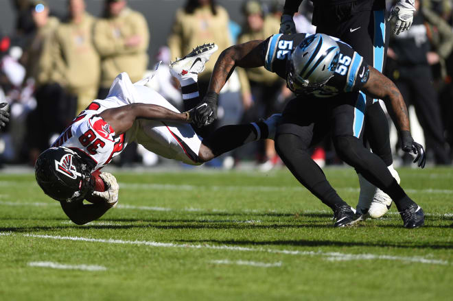 Irvin recorded two total tackles during a loss to the Falcons.