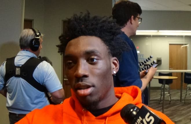 Nassir Little and several Tar Heels discuss their 88-85 overtime victory against Miami on Saturday at the Smith Center.