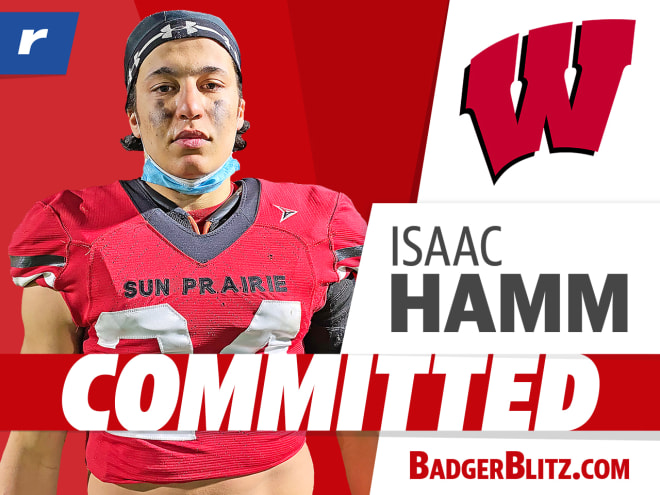 Three-star edge prospect Isaac Hamm committed to Wisconsin on Wednesday. 