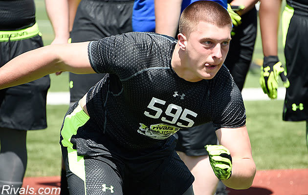 New Jersey prospect and defensive lineman Bartek Rybka in action at last year's Rivals Camp Series