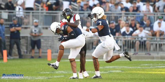 Penn State Nittany Lions football slot corner Daequan Hardy interception