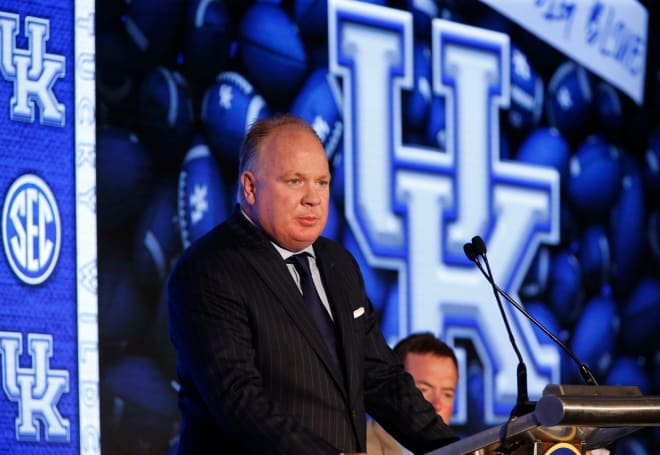 Mark Stoops addressed the media on Tuesday at SEC Media Days in Birmingham, Ala.