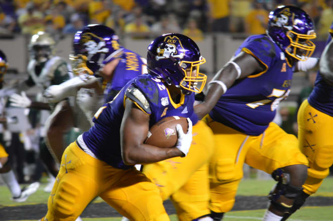 ECU running back Trace Christian found plenty of running room in Saturday's 19-7 win over William & Mary.