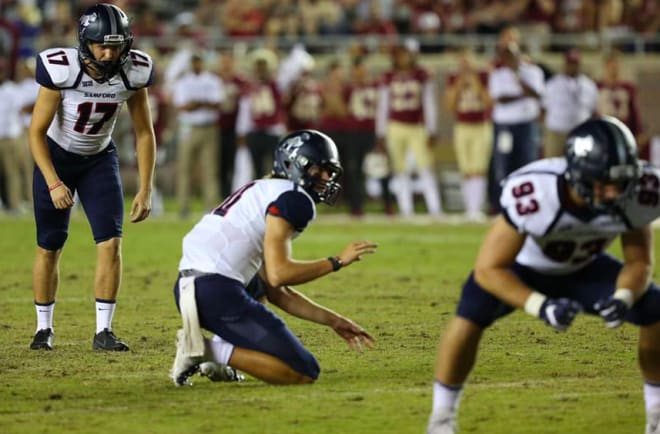 Purdue is counting on Samford transfer Mitchell Fineran to win the kicking job.