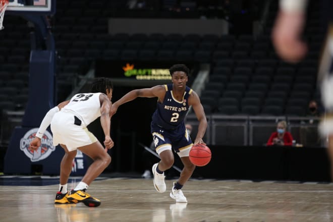 Trey Wertz scored 27 points in Saturday's loss to Purdue in his first start for the Irish.
