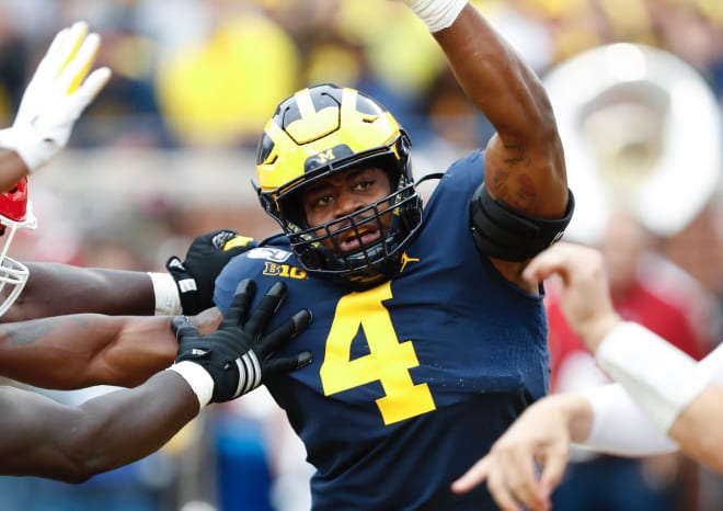 Graduate transfer defensive end Mike Danna and the rest of Michigan Wolverines' defensive front were relentless against the Rutgers offensive line.