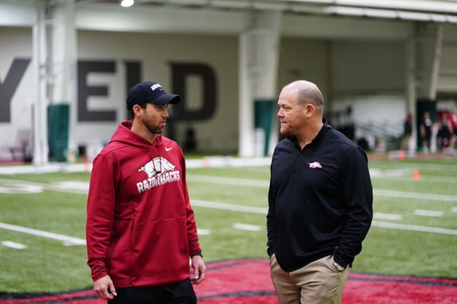Kendal Briles and Barry Odom are in their first seasons as Arkansas' offensive and defensive coordinator, respectively.