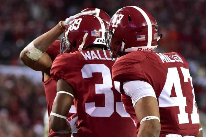 Levi Wallace, center, will most likely be the first defensive back off the bench for Alabama next season. Photo | USA Today