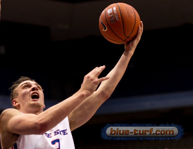 Boise State's Anthony Drmic goes up for a basket.