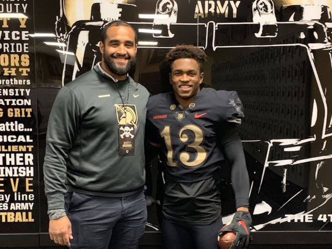 Athlete Odahri Hibberts during his March visit to Army West Point