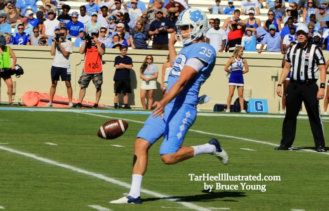 UNC punter Tom Sheldon has been busier this season than a year ago, 6-game slide, plus much more.