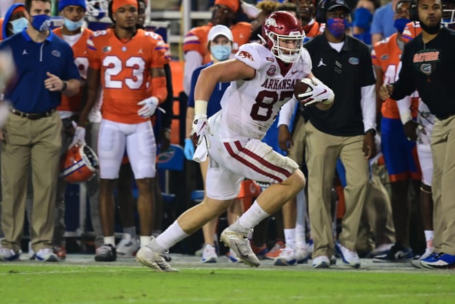 Blake Kern emerged as a starting tight end for the Razorbacks in 2020.