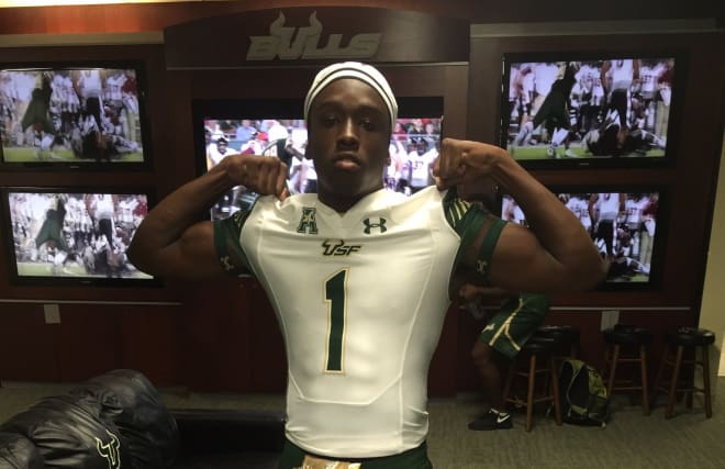 Randall St. Felix flexes during a visit to Tampa
