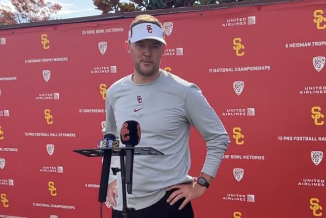 Watch Usc Coach Lincoln Riley Talks After Trojans First Practice Of Camp Trojansports