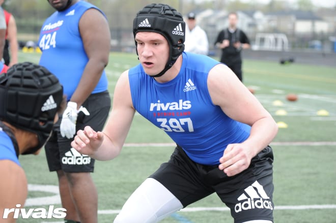 Connecticut offensive tackle Tristan Bounds holds a Michigan offer.  