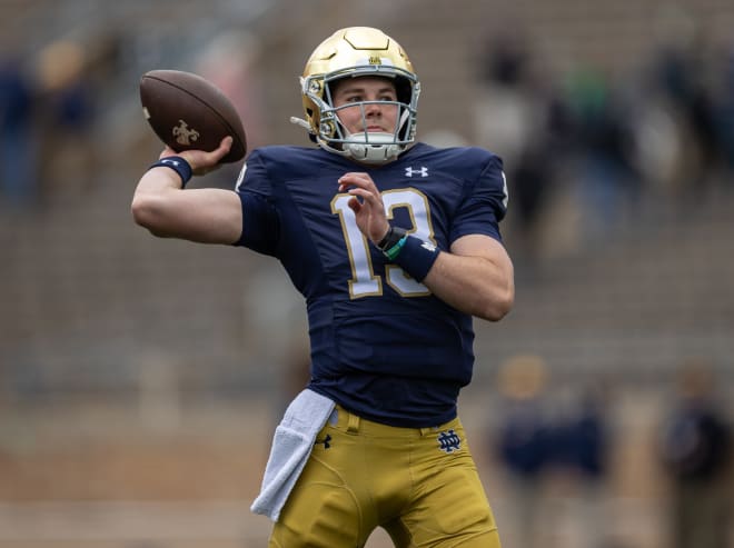 Notre Dame quarterback Riley Leonard made his fifth preseason watch list on Wednesday, this time for the Johnny Unitas Golden Arm Award.