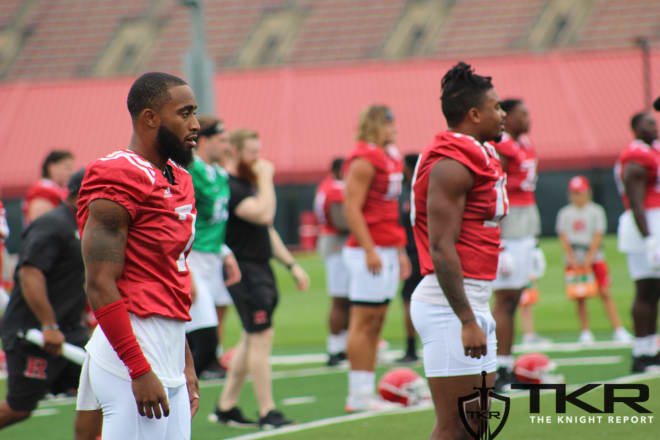 Rutgers WR Bo Melton (right)