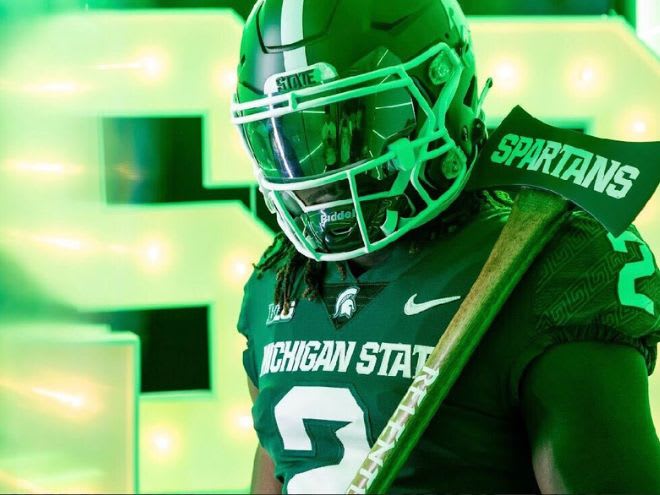2024 four-star running back Jason Brown Jr. on his Michigan State official visit (photo courtesy of Jason Brown Jr.)