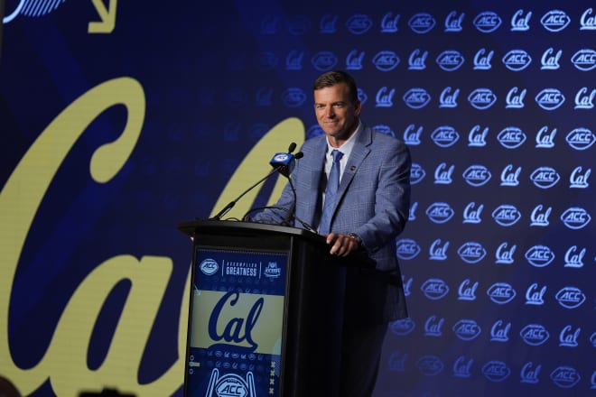 Justin Wilcox spoke about travel and Cal's move to a new conference at the ACC Football Kickoff in Charlotte on Tuesday.