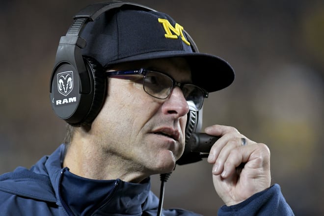Head coach Jim Harbaugh is pleased with many aspects of his 9-1 team. 