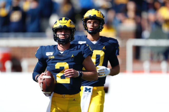 The Michigan Wolverines' football quarterbacks have thrown a combined three touchdowns (all by senior Shea Patterson) and no interceptions so far this year.