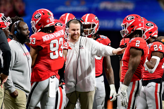 Glenn Schumann directs the troops during the national championship.