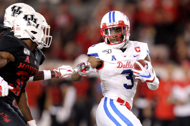 SMU record-setting wide receiver James Proche caught 111 passes for 1,225 yards and 15 touchdowns in 2019.