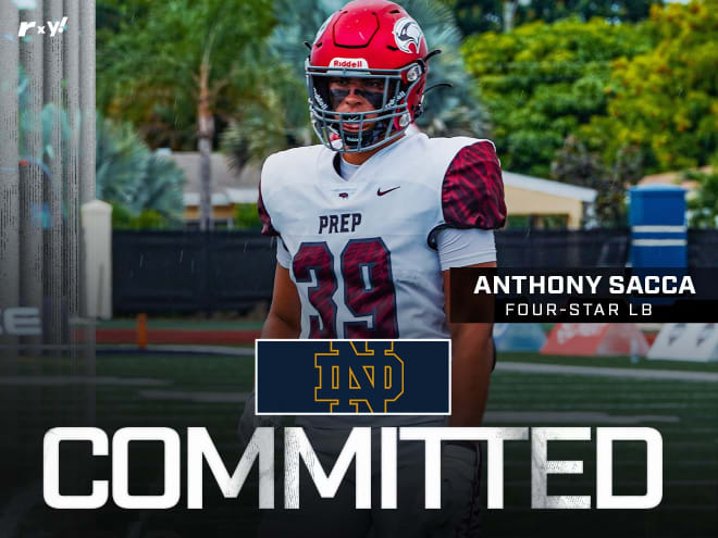 Notre Dame football added a commitment from 2025 linebacker Anthony Sacca on Saturday. Sacca, a four-star recruit per Rivals, is ranked as the No. 57 overall player in the 2025 recruiting class.