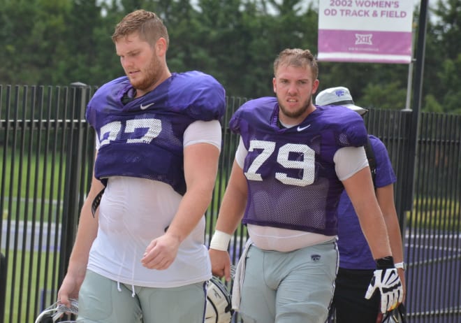 Pictured, left, is starting right tackle Nick Kaltmayer and pictured right is starting center Adam Holtorf