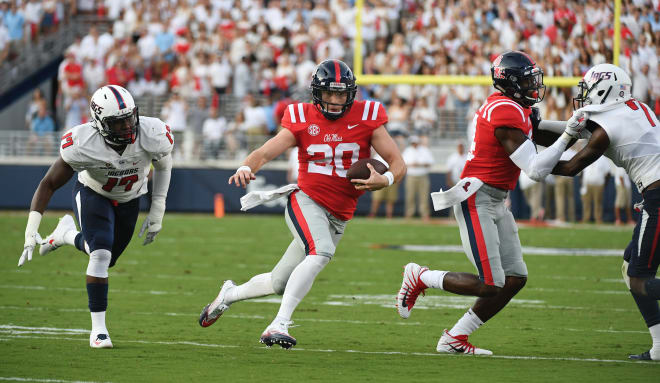 Former Ole Miss sophomore quarterback Shea Patterson completed 63.8 percent of his passes this season, and threw for 17 touchdowns and 2,259 yards.