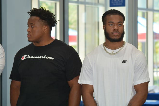 Domonique (left) was in Lawrence with his brother Kevin over the summer