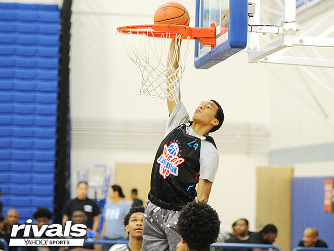 Florida commit Tre Mann at the 2018 Pangos All-American Camp.