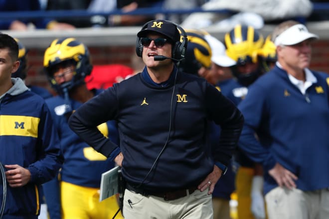 Michigan head coach Jim Harbaugh is still looking for his first win over Ohio State. 