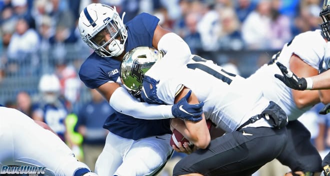 Shaka Toney sacks Purdue quarterback Jack Plummer 