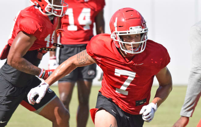 Jermaine Burton is in contention for a starting spot at receiver. (Steven Colquitt/UGA Sports Communications)