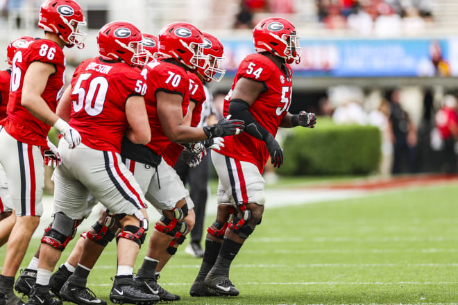 Georgia's offensive line remains a work in progress.