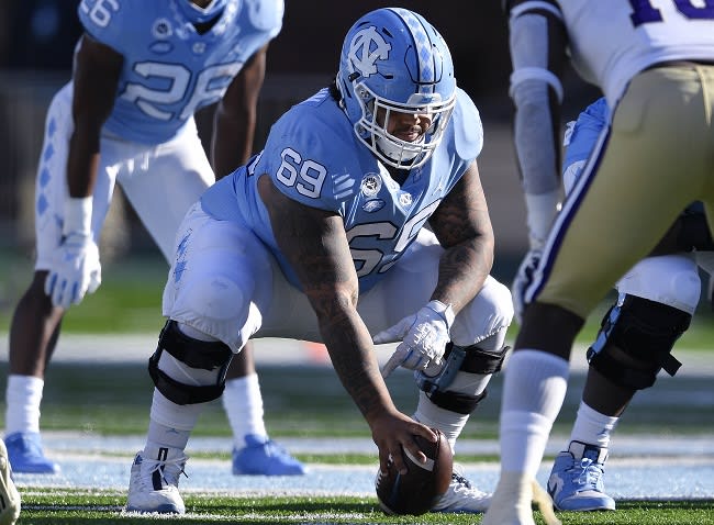 UNC OL Quiron Johnson has ascended from walk-on to a major role on the Tar Heels' offense, as he discussed Friday. 
