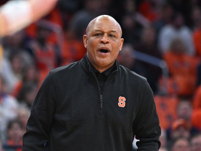 Jan 10, 2024; Syracuse, New York, USA; Syracuse Orange head coach Adrian Autry watches play against the Boston College Eagles in the second half at the JMA Wireless Dome. Mandatory Credit: Mark Konezny-USA TODAY Sports