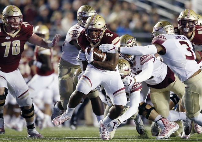 Boston College junior running back AJ Dillon has rushed for 745 yards and six touchdowns this season.