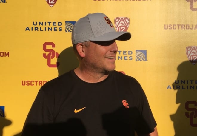 USC coach Clay Helton recaps the the Trojans' first preseason scrimmage.