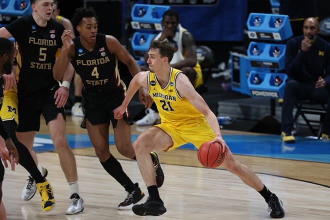 Michigan Wolverirnes basketball wing Franz Wagner dominated Florida State's Scottie Barnes in the Sweet 16.