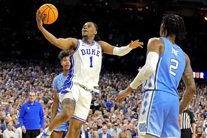 Trevor Keels goes up for a layup against North Carolina in the Final Four. 