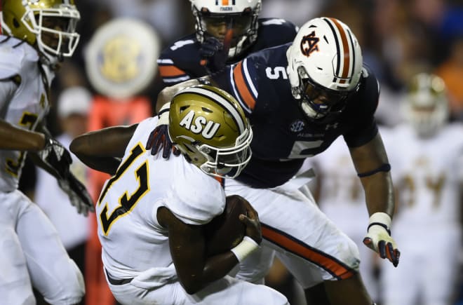 Derrick Brown (5) is Auburn's first first-team All-American in the AP list since Reese Dismukes in 2014.