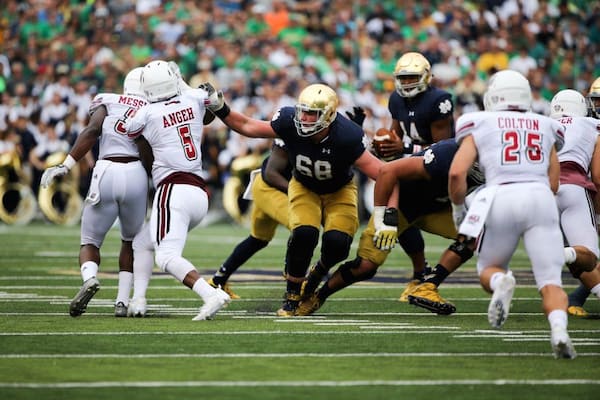 McGlinchey (68) shifted from right tackle to left tackle this spring, just like Ronnie Stanley in 2014.