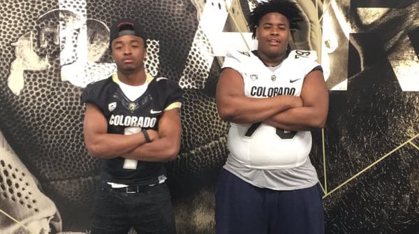 Chevin Calloway (left) visited Colorado with his teammate, defensive tackle Damion Daniels.