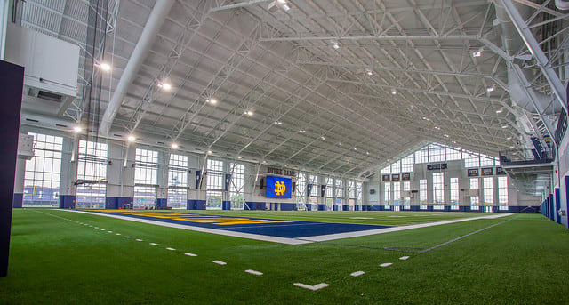 The Irish Athletics Center was completed in the last month to better accommodate the football program.