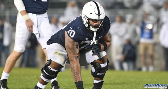Penn State Nittany Lion football player Juice Scruggs has played more snaps than any other player through six games this season. 