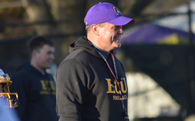 Second year ECU head coach Mike Houston comes away pleased after his team's Thursday practice.