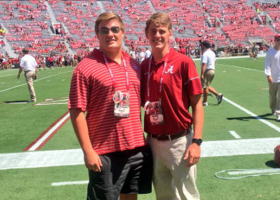 Hunter Brannon (left) with Alabama commitment Mac Jones.